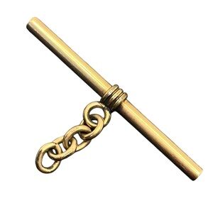 T bar for Albert pocket watch chain gold tone pendant for necklace vintage
